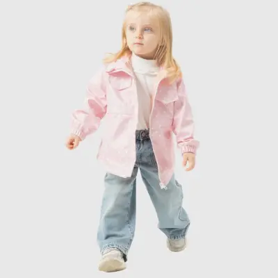 Bebolly Kız Bebek Puantiyeli Yağmurluk Pudra - 5