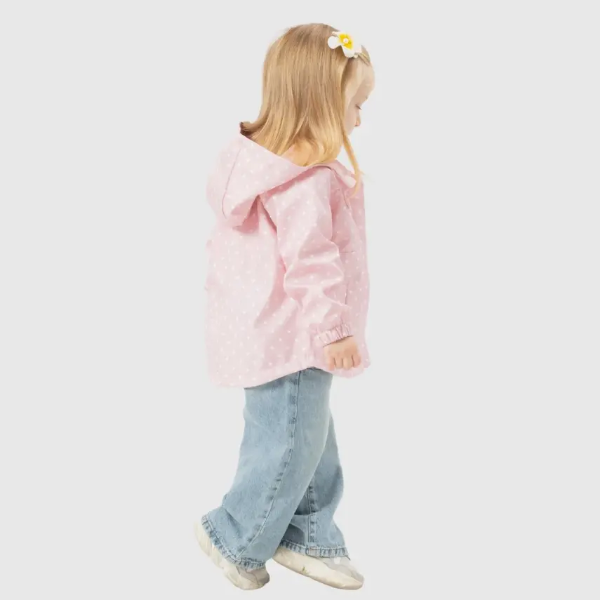 Bebolly Kız Bebek Puantiyeli Yağmurluk Pudra - 6