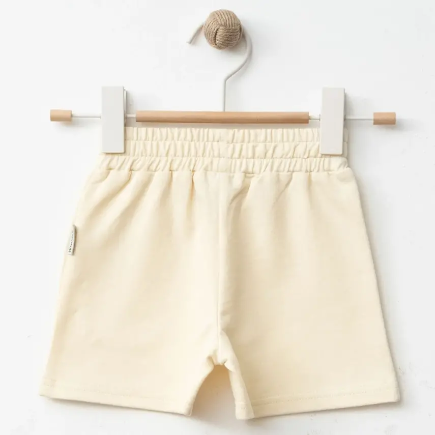 Bebolly Kız Şort Uykucu Kedi Baskılı Bej - 3