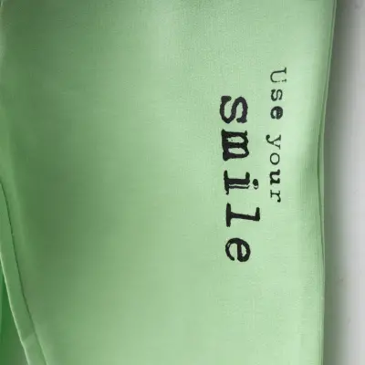 Bebolly Smile Baskılı Boyalı Çocuk Eşofman Altı Unisex Fıstık Yeşili - 6