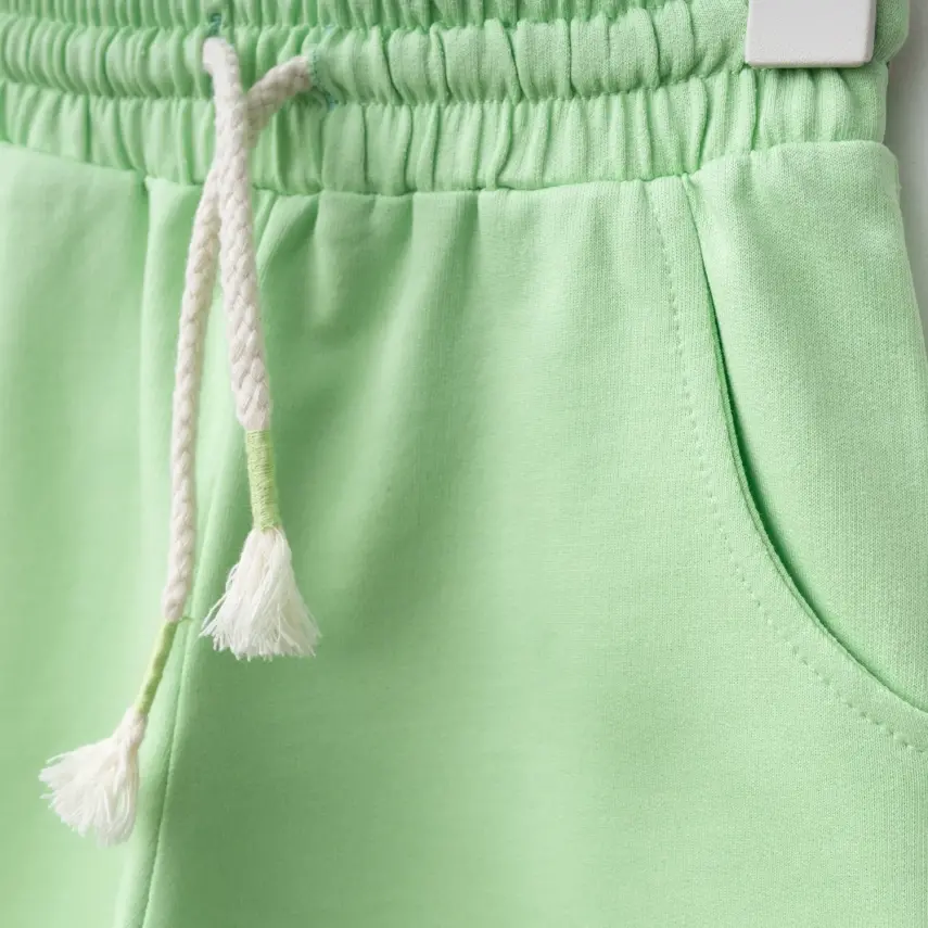 Bebolly Smile Baskılı Boyalı Çocuk Eşofman Altı Unisex Fıstık Yeşili - 2