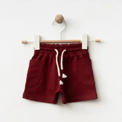 Bebolly Şort Yan Cepli Bordo - 4