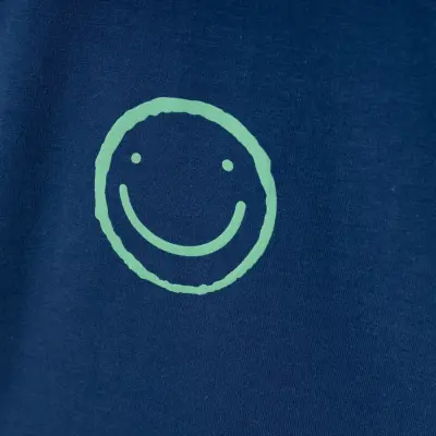 Bebolly Unisex Eşofman Altı Gülenyüz Baskılı Lacivert - 3