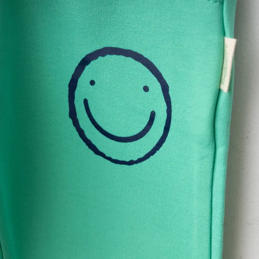 Bebolly Unisex Eşofman Altı Gülenyüz Baskılı Mint - 3