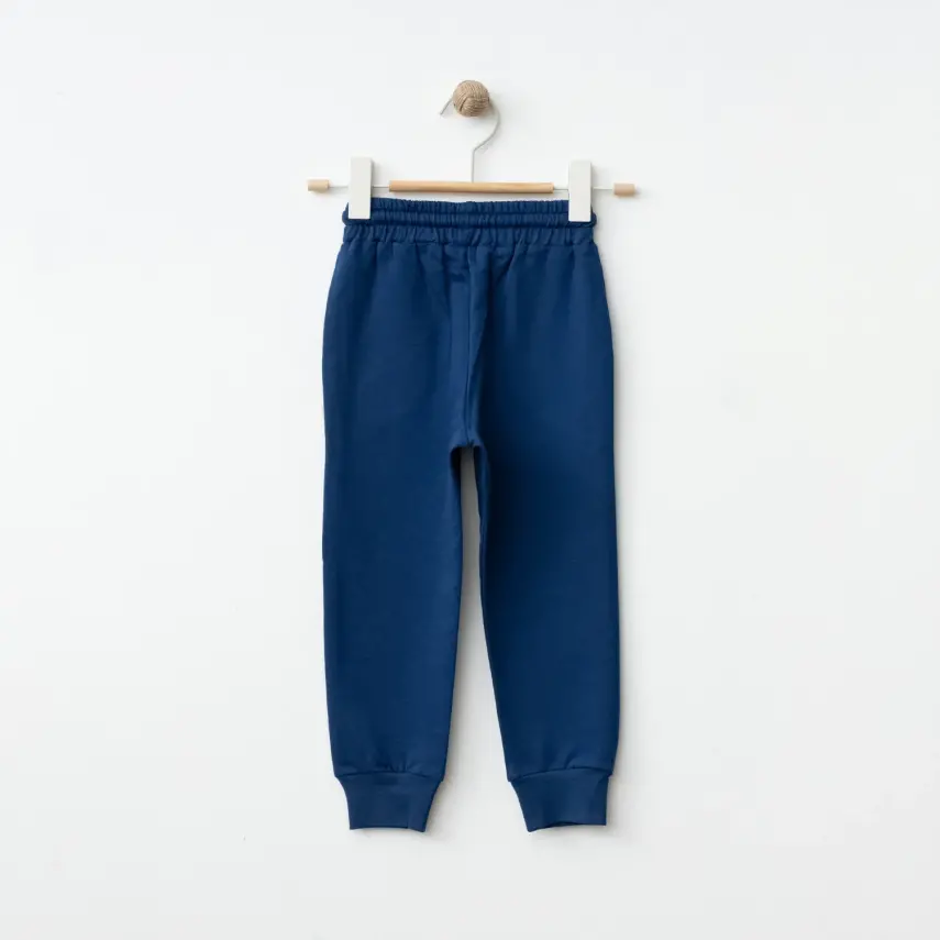 Bebolly Unisex Eşofman Altı Happy Baskılı Lacivert - 2