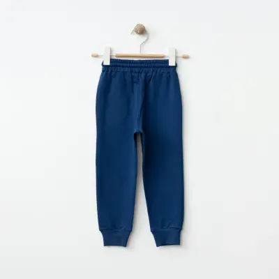 Bebolly Unisex Eşofman Altı Happy Baskılı Lacivert - 4