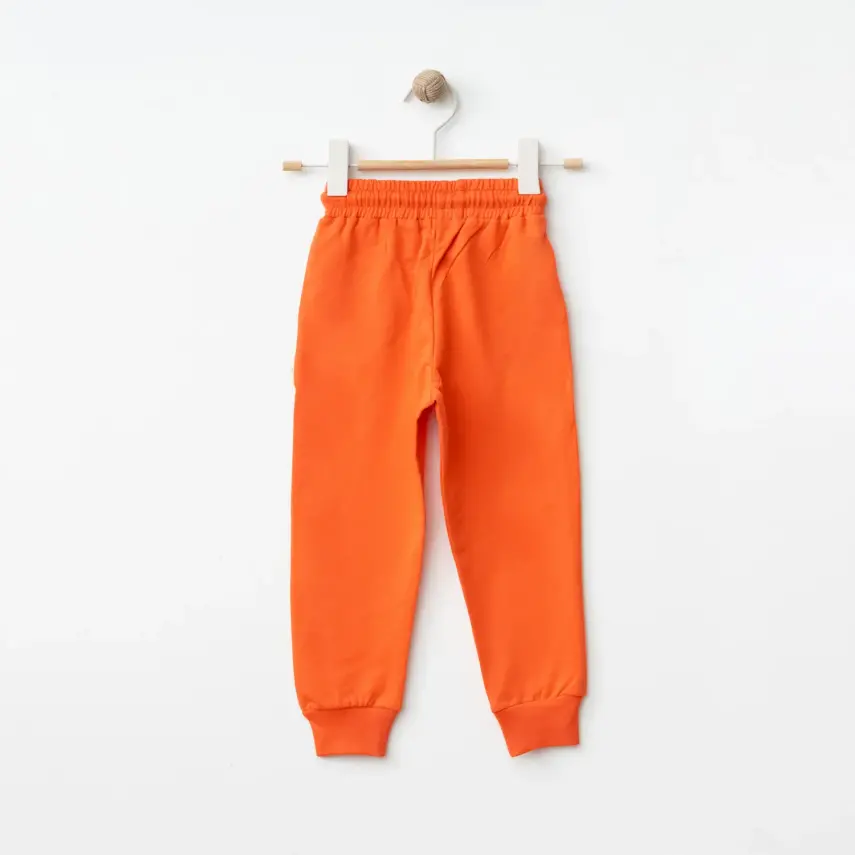 Bebolly Unisex Eşofman Altı Happy Baskılı Mercan - 4