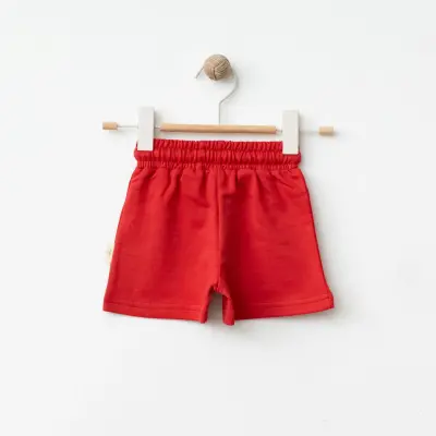 Bebolly Unisex Şort Happy Baskılı Kırmızı - 4