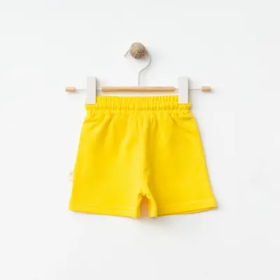 Bebolly Unisex Şort Happy Baskılı Sarı - 4