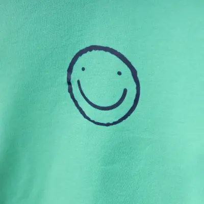 Bebolly Unisex Sweatshirt Gülenyüz Baskılı Mint - 3