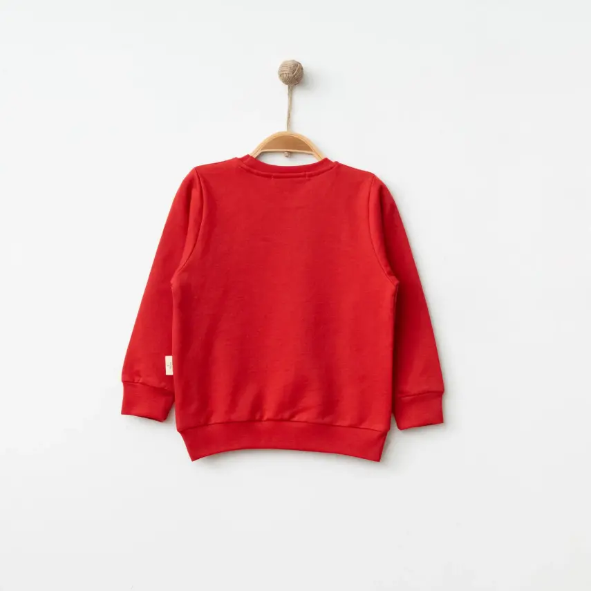 Bebolly Unisex Sweatshirt Happy Baskılı Kırmızı - 2