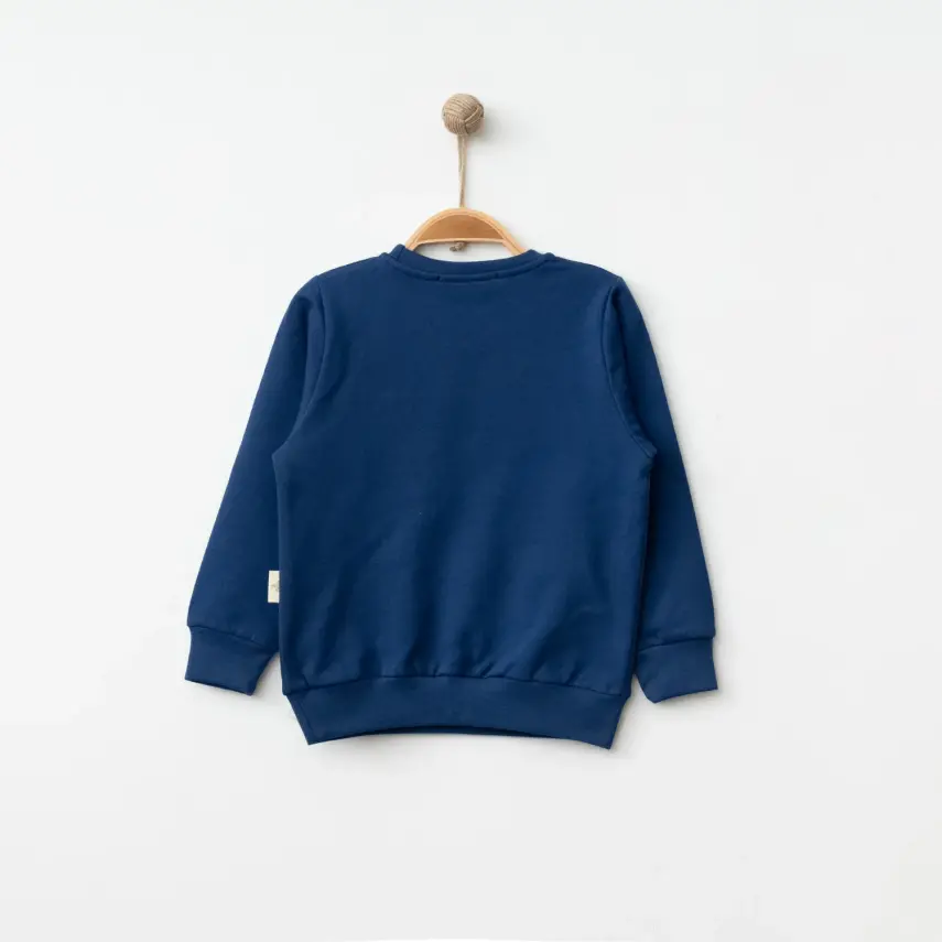 Bebolly Unisex Sweatshirt Happy Baskılı Lacivert - 2