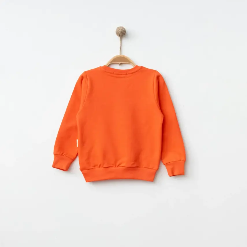 Bebolly Unisex Sweatshirt Happy Baskılı Mercan - 6
