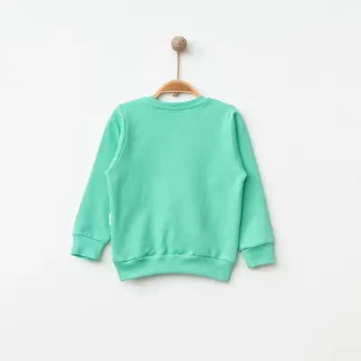 Bebolly Unisex Sweatshirt Happy Baskılı Mint - 8