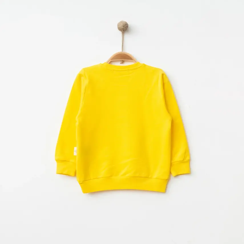 Bebolly Unisex Sweatshirt Happy Baskılı Sarı - 4