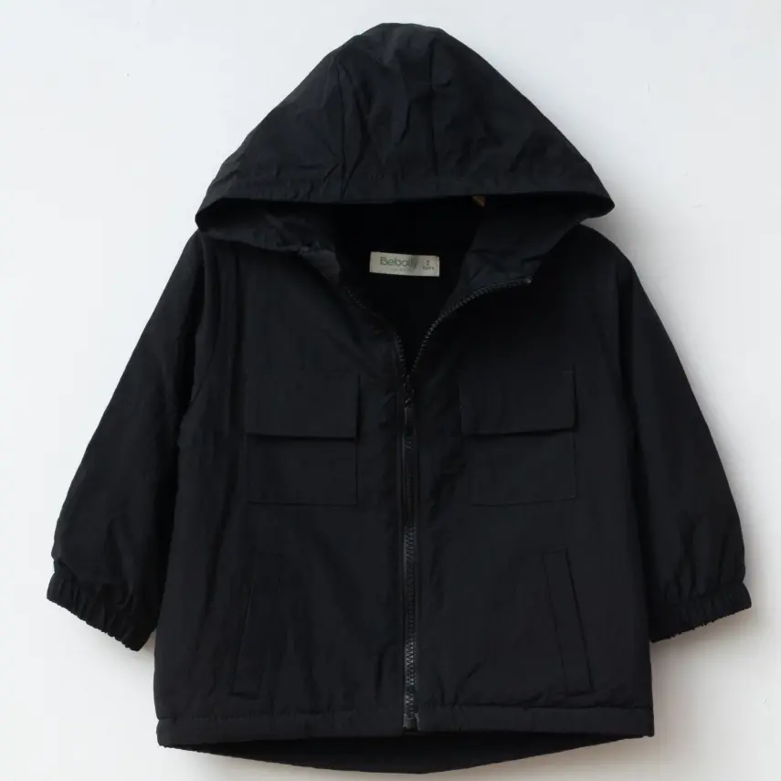 Bebolly Yağmurluk Kapaklı Cep Siyah - 3