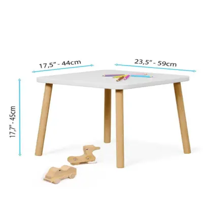 Bee Smart 2 Sandalyeli Masa Seti Beyaz Naturel  - 2