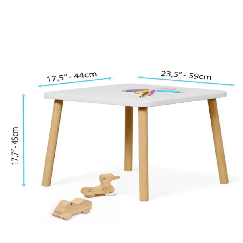 Bee Smart 2 Sandalyeli Masa Seti Beyaz Naturel  - 2