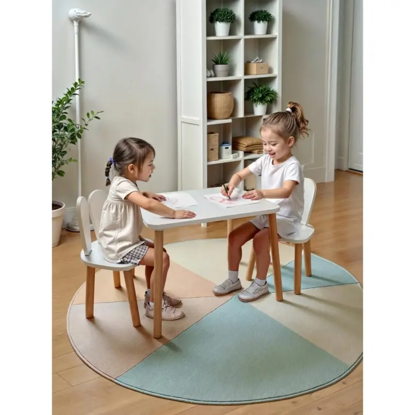 Bee Smart 2 Sandalyeli Masa Seti Beyaz Naturel  - 1