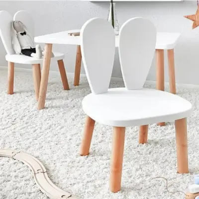 Bee Smart 2 Sandalyeli Masa Seti Beyaz Naturel  - 4