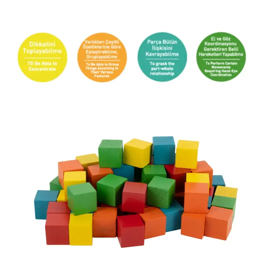 Bee Smart Renkli Ahşap Küpler - 3
