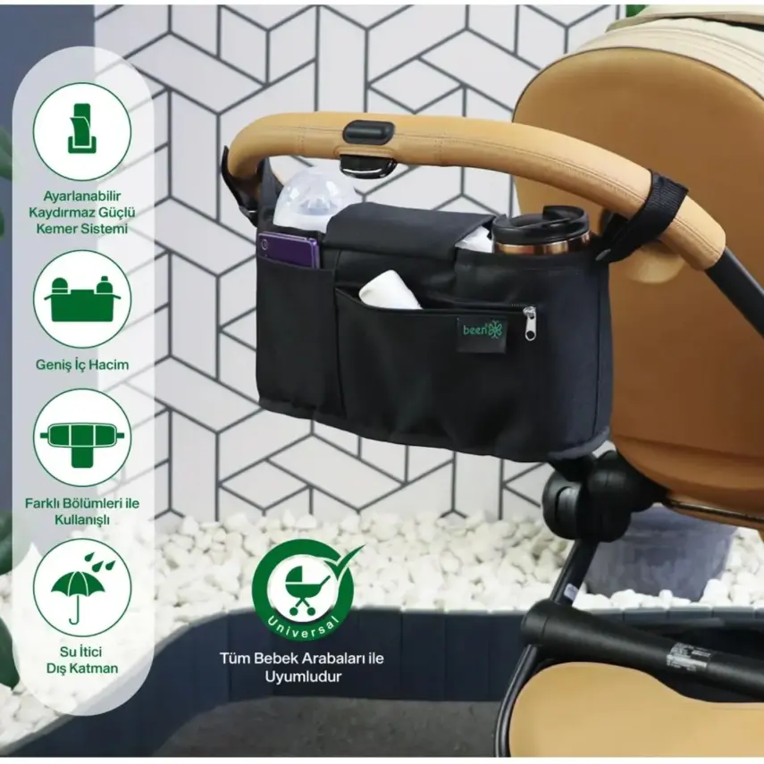 Been Tüm Bebek Arabaları ile Uyumlu Portatif Organizer Çanta - 6