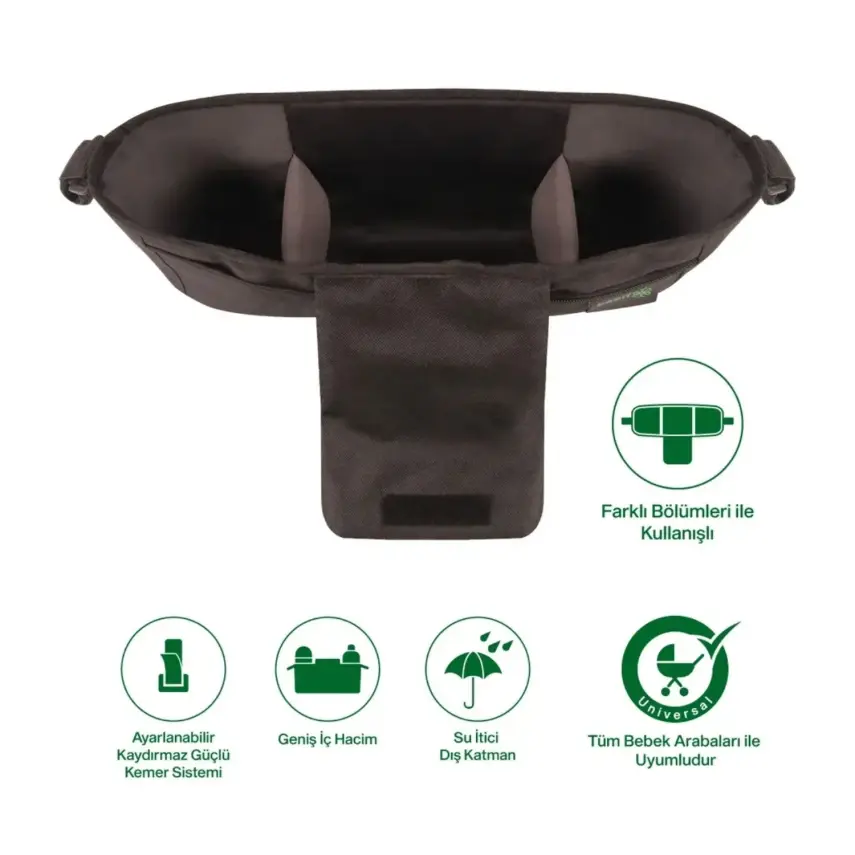 Been Tüm Bebek Arabaları ile Uyumlu Portatif Organizer Çanta - 5