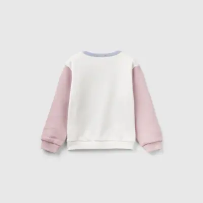 Benetton Çocuk Sweatshirt Bisiklet Yaka Lila - 5