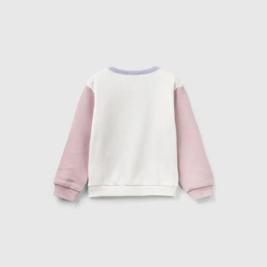 Benetton Çocuk Sweatshirt Bisiklet Yaka Lila - 5