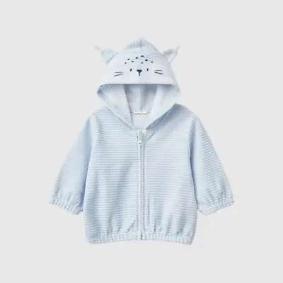 Benetton Erkek Bebek Ceket Kapüşonlu Mavi - 4