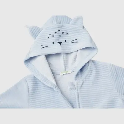 Benetton Erkek Bebek Ceket Kapüşonlu Mavi - 8