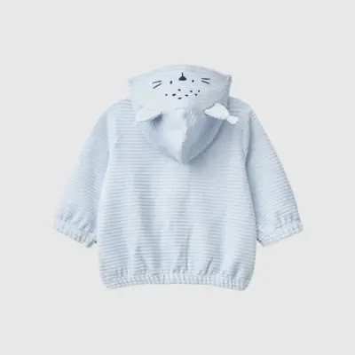 Benetton Erkek Bebek Ceket Kapüşonlu Mavi - 3