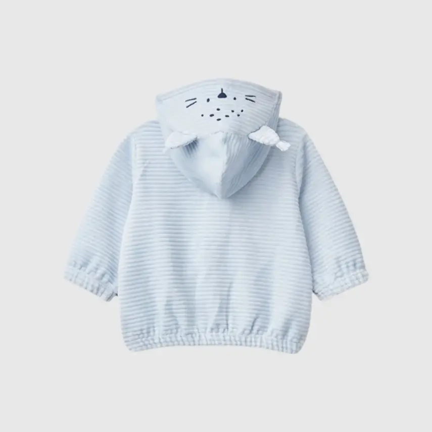 Benetton Erkek Bebek Ceket Kapüşonlu Mavi - 9