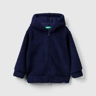 Benetton Fermuarlı Ve Kapüşonlu Erkek Bebek Sweatshirt Lacivert - 9