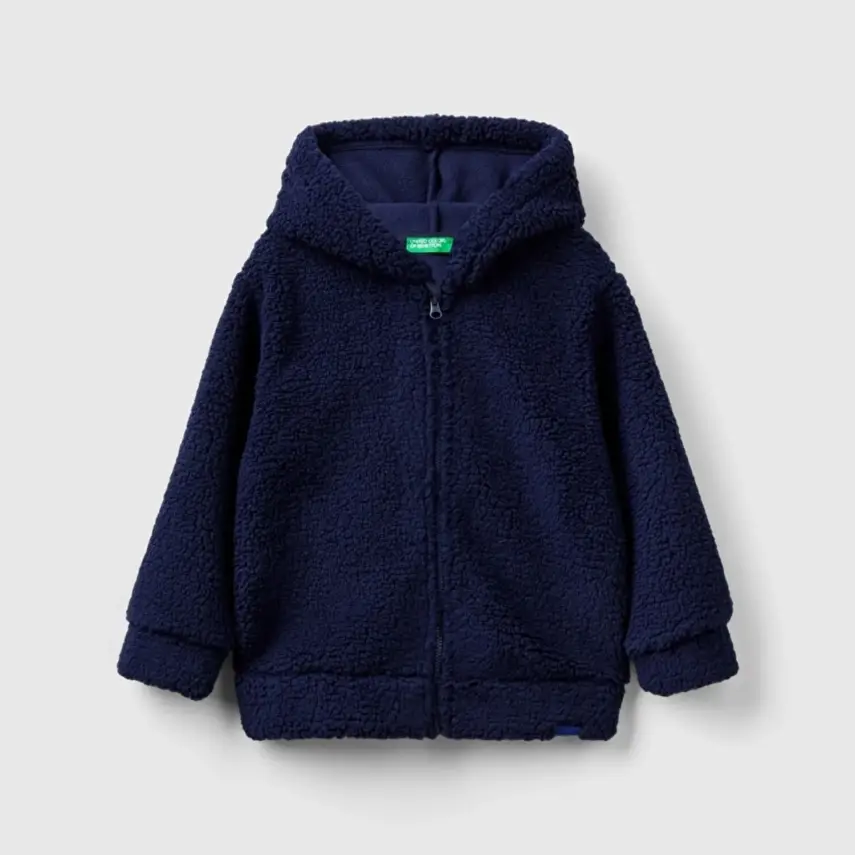 Benetton Fermuarlı Ve Kapüşonlu Erkek Bebek Sweatshirt Lacivert - 9