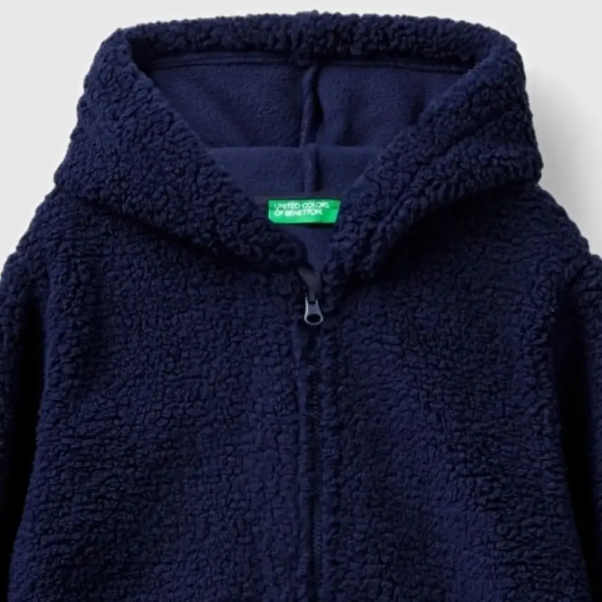 Benetton Fermuarlı Ve Kapüşonlu Erkek Bebek Sweatshirt Lacivert - 8