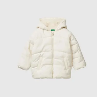 Benetton Kız Bebek Mont Ekru - 13