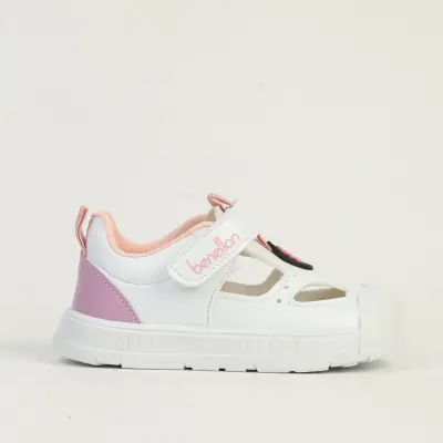 Benetton Kız Bebek Sandalet Beyaz - Pudra 