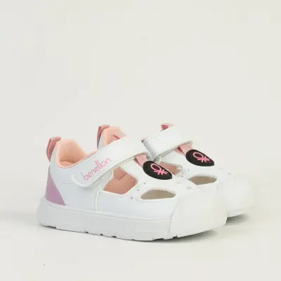 Benetton Kız Bebek Sandalet Beyaz - Pudra - 2