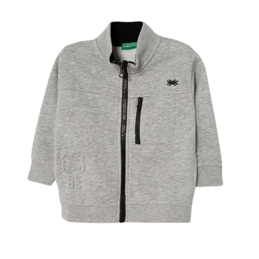 Benetton Sweatshirt Cepli Gri Melanj - 4