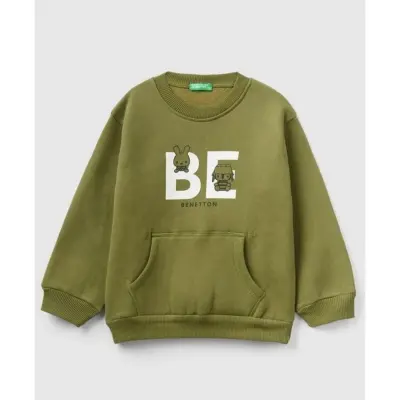 Benetton Sweatshirt Kanguru Haki