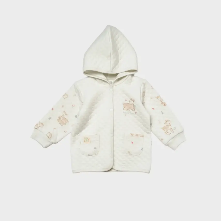 Bibaby Düğmeli Penye Hırka Cardigan Little Deer Mint - Powder - 3