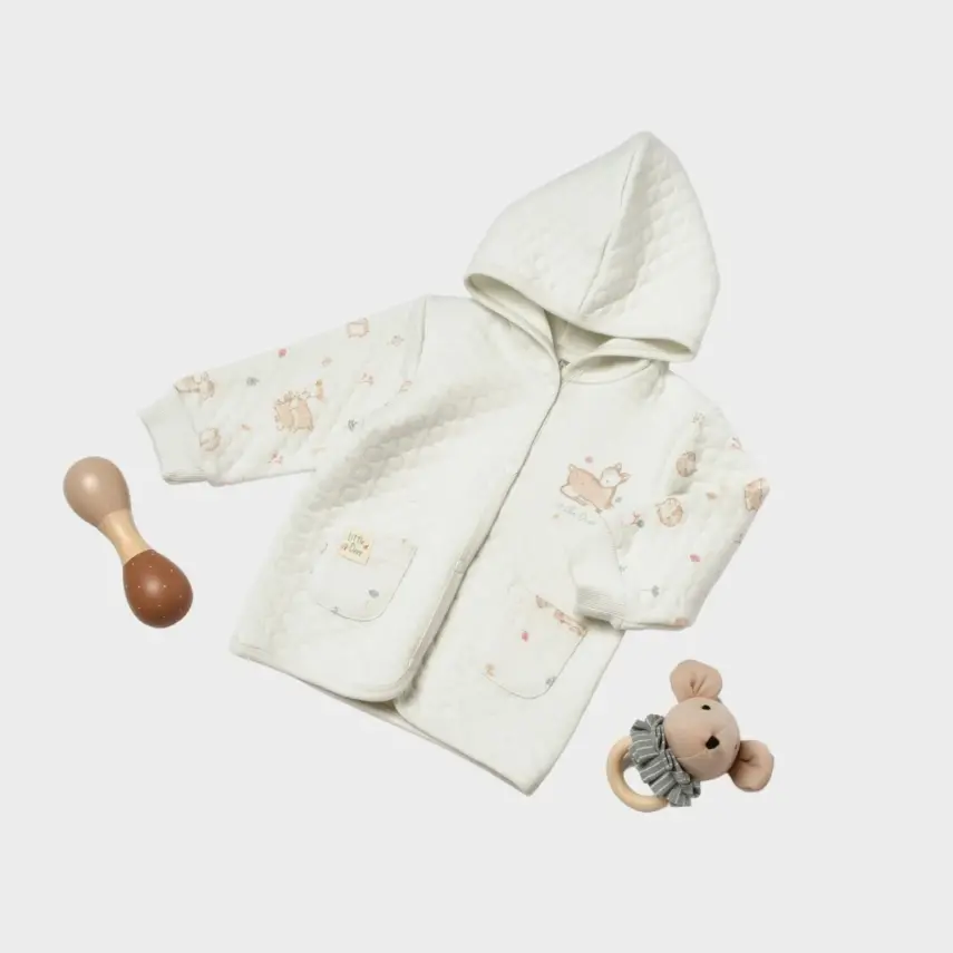 Bibaby Düğmeli Penye Hırka Cardigan Little Deer Mint - Powder - 1
