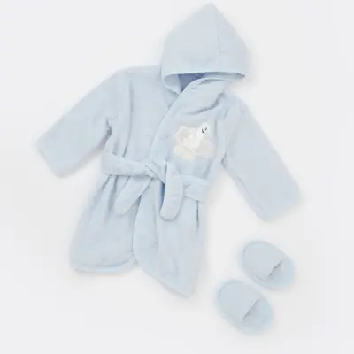 Bibaby Erkek Bornoz Takımı Surfer Duck Mavi