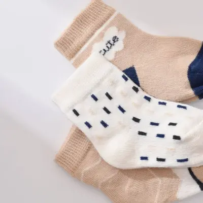 Bibaby Erkek Organik Çorap Soket 3lü Cute Bej - 5