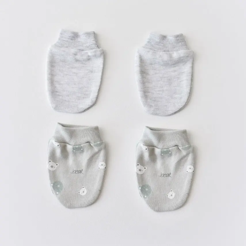 Bibaby Erkek Organik Eldiven 2li Hug Me Bear Kar Melanj - 1