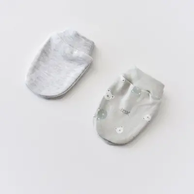 Bibaby Erkek Organik Eldiven 2li Hug Me Bear Kar Melanj - 4