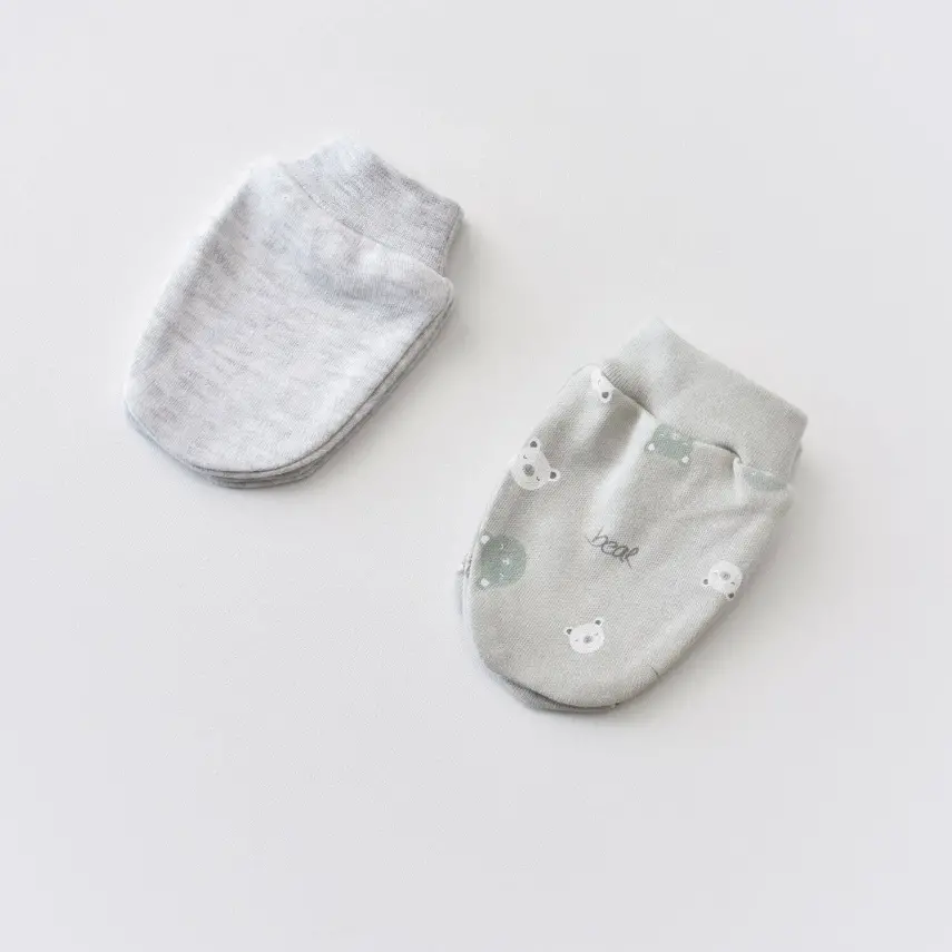 Bibaby Erkek Organik Eldiven 2li Hug Me Bear Kar Melanj - 4