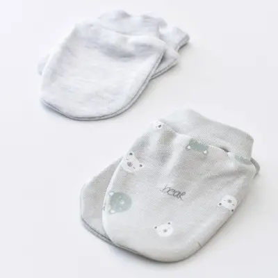 Bibaby Erkek Organik Eldiven 2li Hug Me Bear Kar Melanj - 5