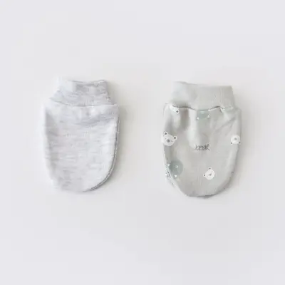 Bibaby Erkek Organik Eldiven 2li Hug Me Bear Kar Melanj - 3